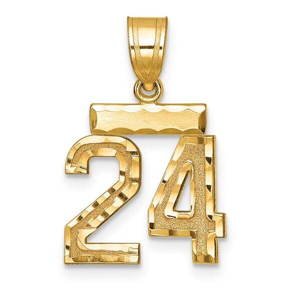 14k Yellow Gold, Varsity Collection, Small D/C Pendant Number 24 - Picture 1 of 4